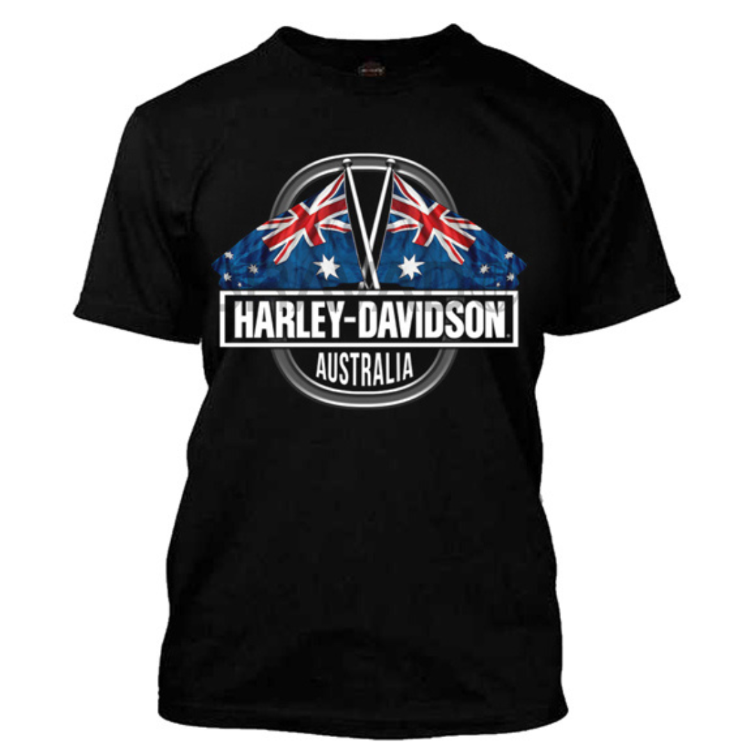 Harley-Davidson Men's Australian Flag T-Shirt, Black