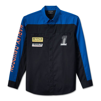 Harley-Davidson Men's #1 Victory Shirt - Colorblocked - Blue
