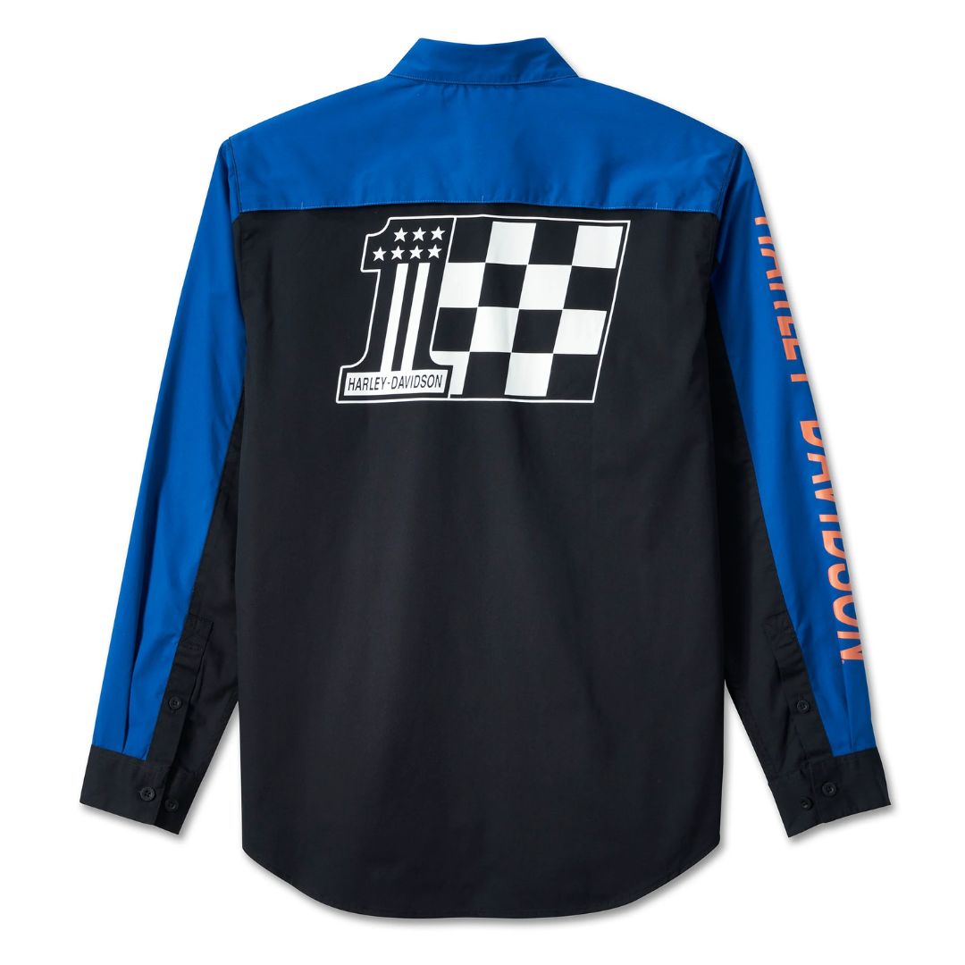 Harley-Davidson Men's #1 Victory Shirt - Colorblocked - Blue