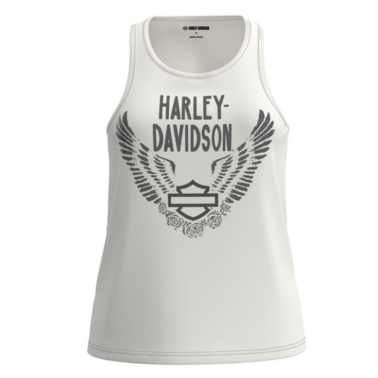 Harley-Davidson Women's Gathering Roses Tank, Off White 96445-23VW.