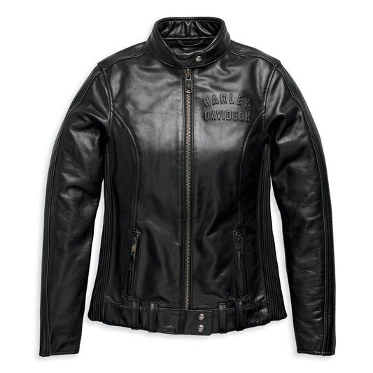 Harley-Davidson Women's Enodia Leather Riding Jacket, 97001-23VW (front)