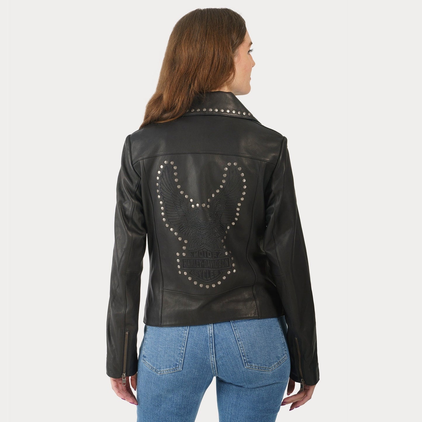 Harley-Davidson Women's Classic Eagle Studded Leather Jacket (lifestyle 2)