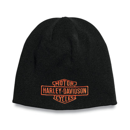 Harley-Davidson Men's Reversible Contrast Bar & Shield Knit Hat Beanie - Brown