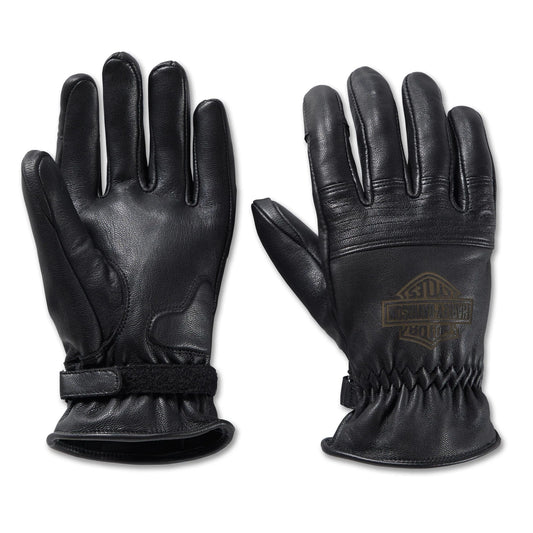 arley-Davidson Men's Helm Leather Gloves - Black - 98132-23VM 