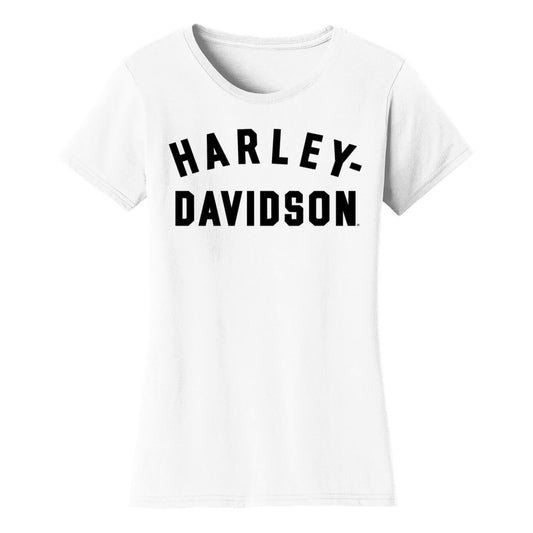Harley-Davidson Women's Forever Race Font T-Shirt, White, 99020-23VW
