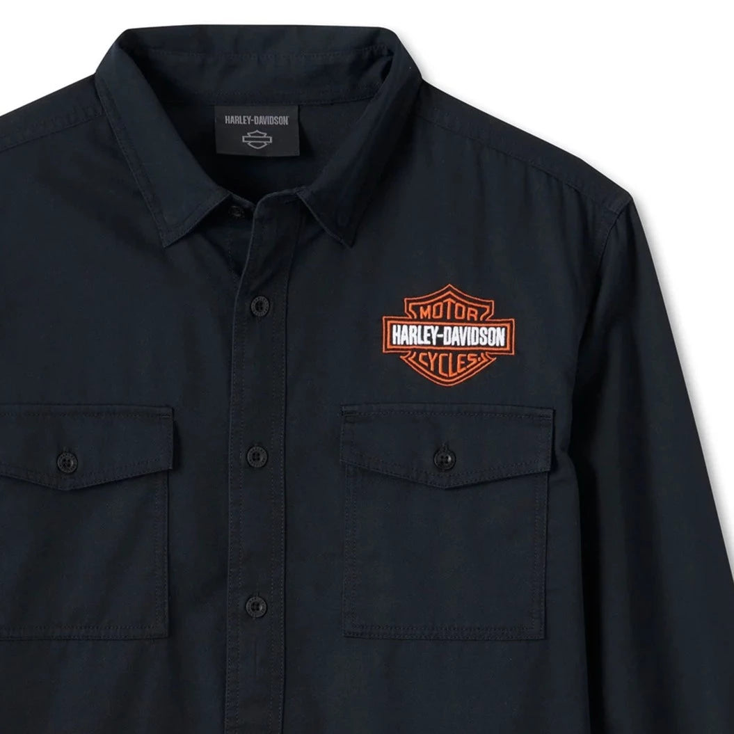 Harley-Davidson Men's Black Bar & Shield Long Sleeve Shirt