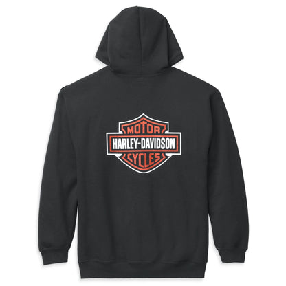 Harley-Davidson Hoodie Bar & Shield Zip Front Hoodie, 99122-22VM (back)