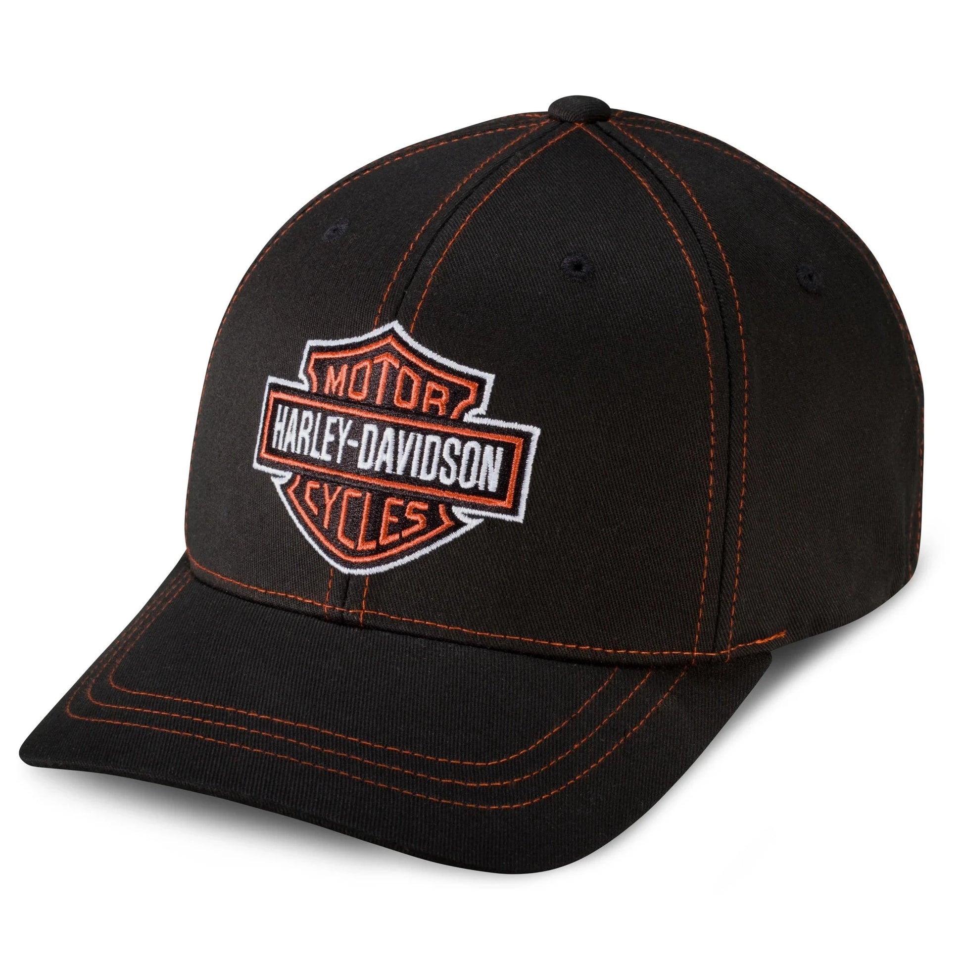Harley-Davidson Men's Contrast Stitch Logo Stretch Cap. 99419-16VM.