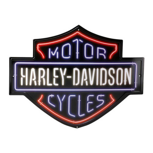 Harley-Davidson Neon-Look Bar & Shield Tin Sign