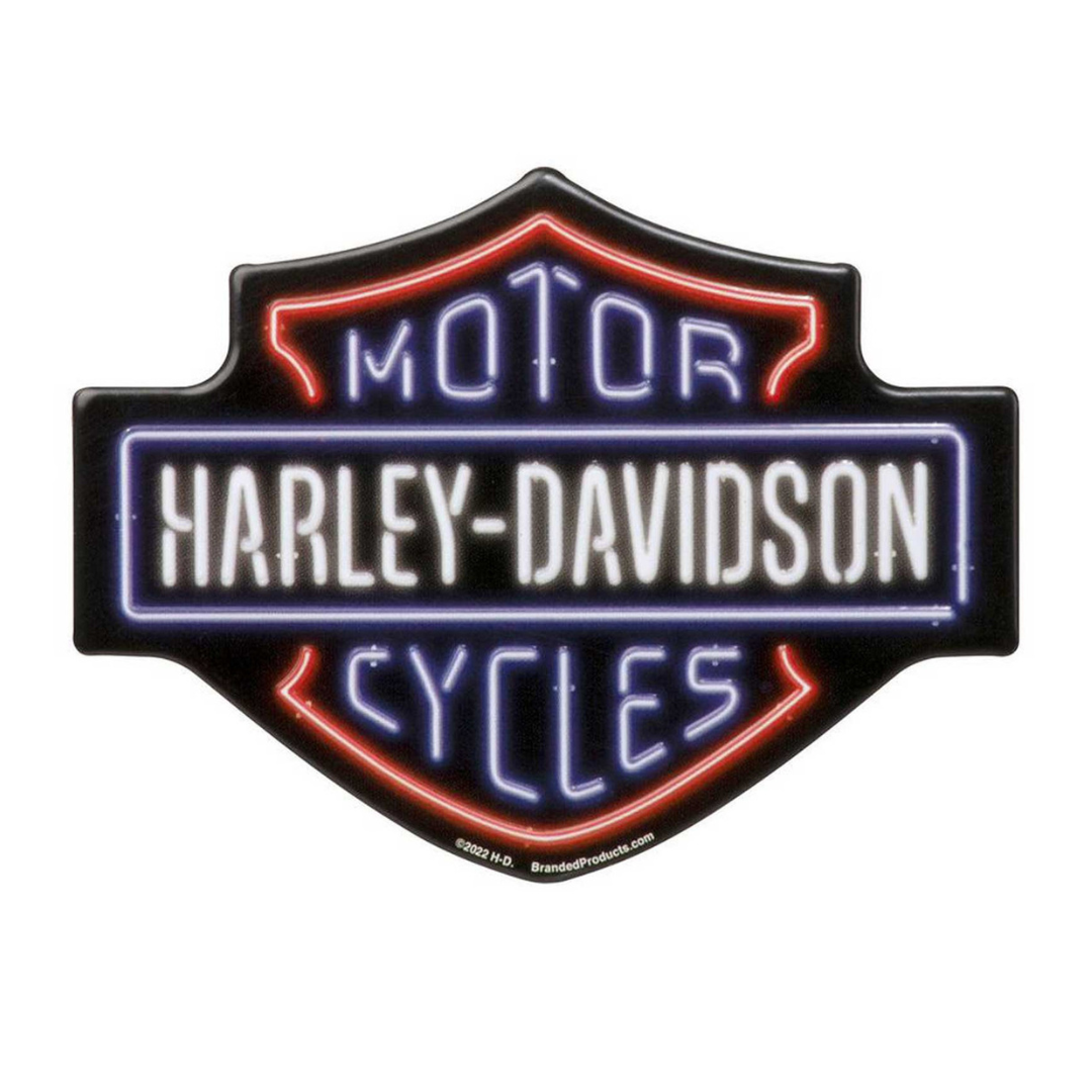 Harley-Davidson Neon-Look Bar & Shield Tin Magnet