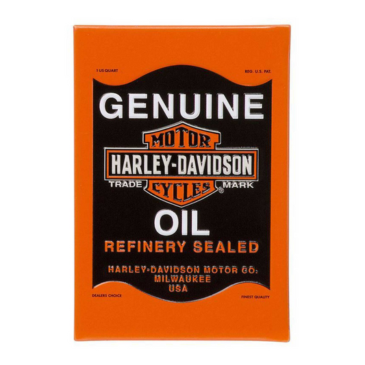 Harley-Davidson Genuine Oil Bar & Shield Logo Tin Magnet