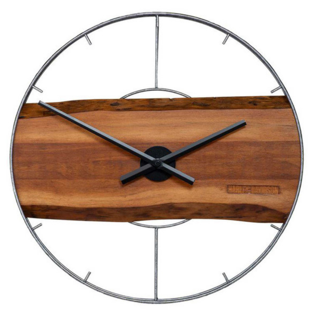 Harley-Davidson Driftwood Clock, 16" Diameter