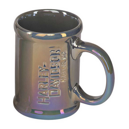 Harley-Davidson Motor Co. Coordinating Lusterware Ceramic Coffee Mug Set of 2