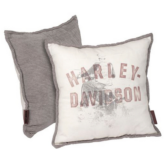 Harley-Davidson H-D Rider Corduroy Throw Cushion / Pillow