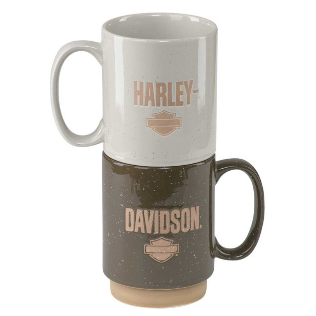 Harley-Davidson Bar & Shield Logo Ceramic Stackable Mug Set