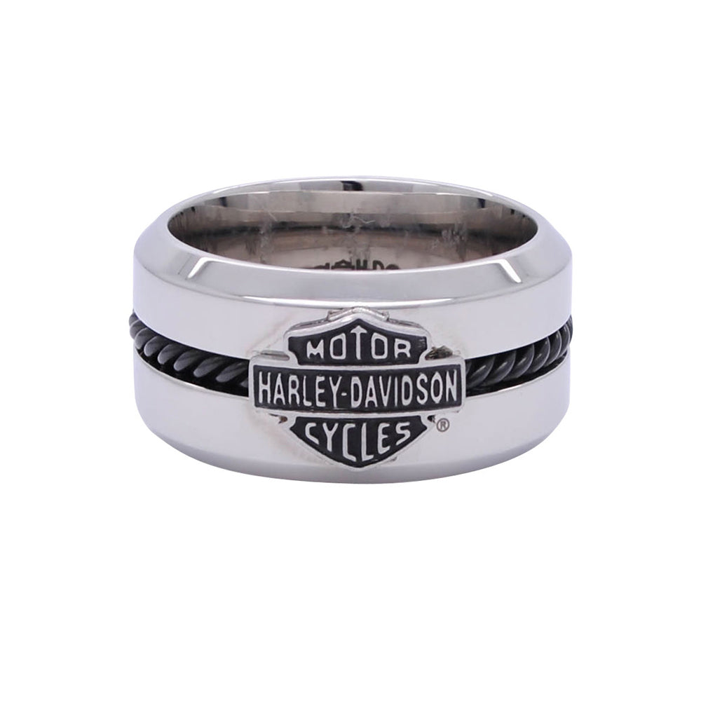 Harley-Davidson Black Steel Wire Bar & Shield Ring