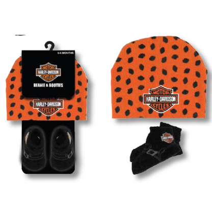 Harley-Davidson Baby Boys' Hat & Bootie Gift Set, 7050879 (packaging of set  image)