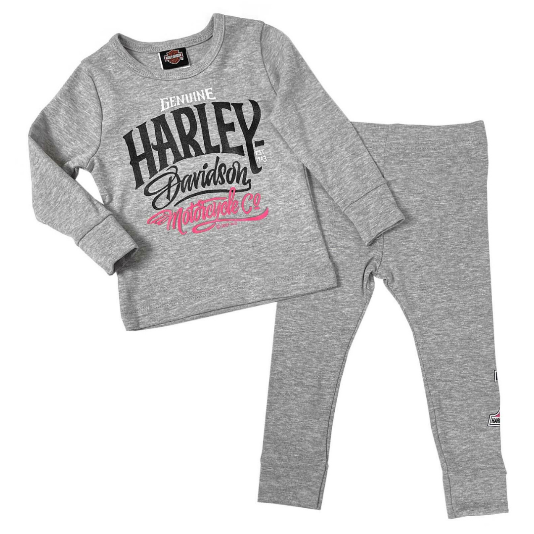 Harley-Davidson Toddler Girls' 2 Piece Set, Long Sleeve T-Shirt & Pant Set. 2024129.