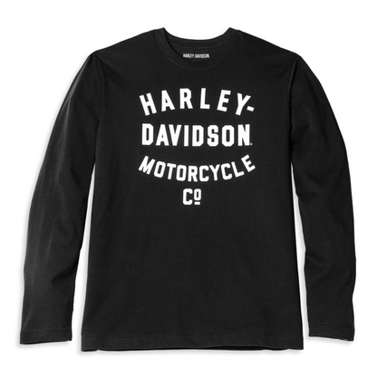 Harley-Davidson Men's Racer Font Motorcycle Co. Long Sleeve Graphic T-Shirt - 96022-22VM (FRONT)