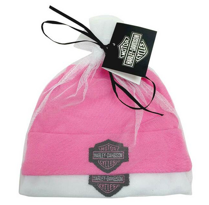 Harley-Davidson Baby Girls' B&S Hats, 2PK Gift Set, Pink 3000044 (NEW)