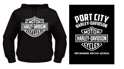 Harley-Davidson X Port City H-D White Bar & Shield Fleece Hoodie (Back Print)
