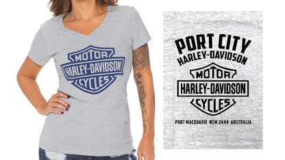 Harley-Davidson Women's Grey Bar & Shield T-Shirt