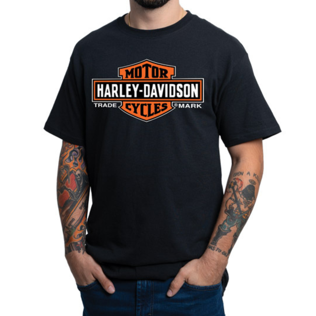 Harley-Davidson Men's Elongated Bar & Shield T-Shirt, Black - 40290911 (front)