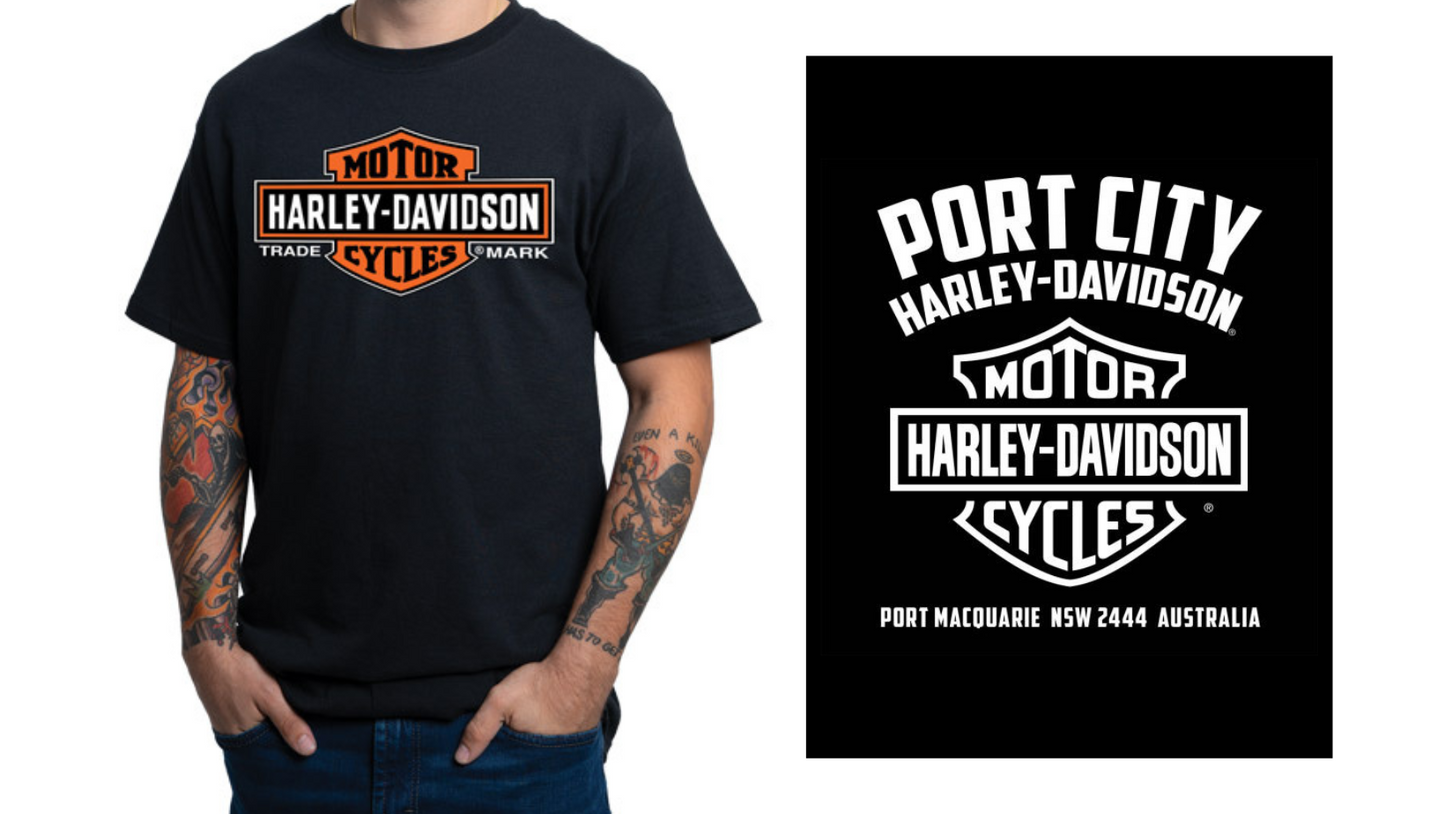Harley-Davidson Men's Elongated Bar & Shield T-Shirt, Black - 40290911 (back print PC H-D Print)