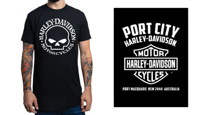 Port City X Harley-Davidson Willie G Outline T-Shirt, 40290917 (back print)