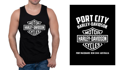 Harley-Davidson Bar & Shield Singlet - White on Black
