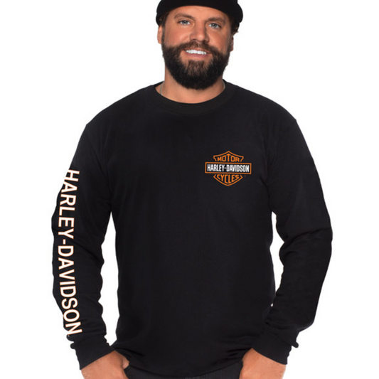 Port City X Harley-Davidson Left Chest Bar & Shield Long Sleeve T-Shirt, 40290923 (front)