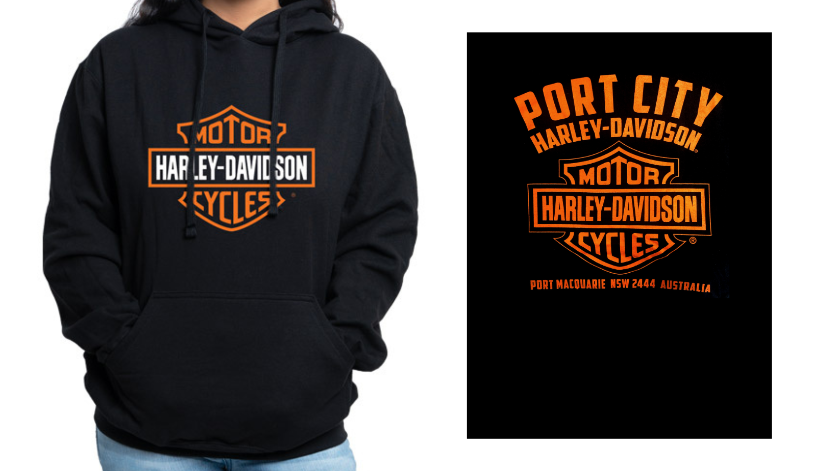 Harley-Davidson X Port City H-D Women's Bar & Shield Hoodie, 40290943 (back print)