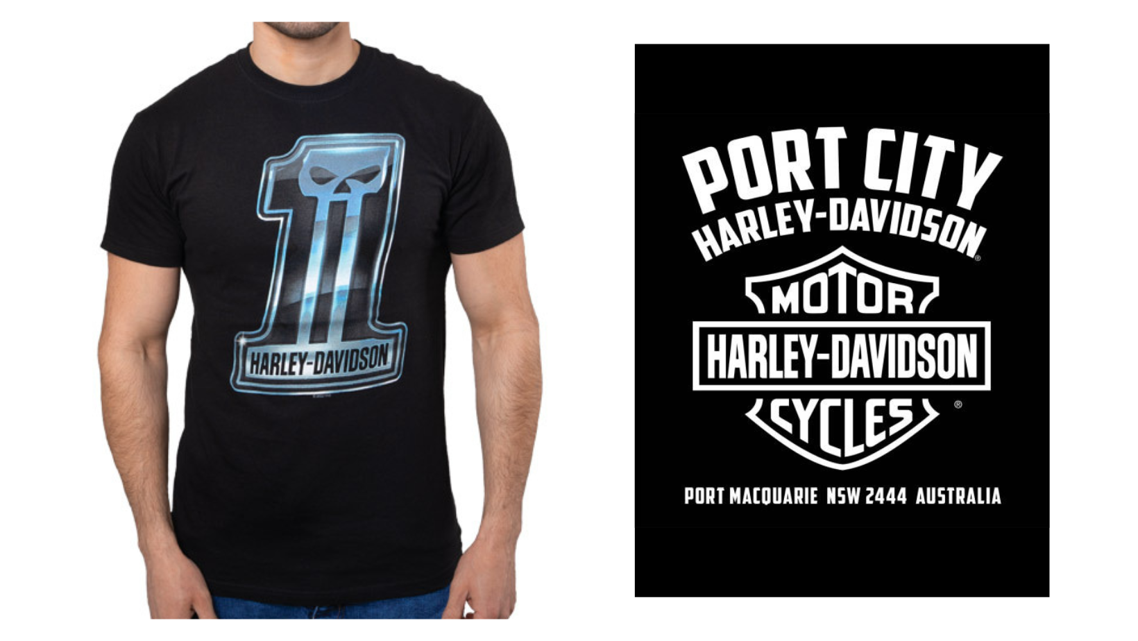 Port City X Harley-Davidson DARK METAL T-Shirt, 40290944. (back print)