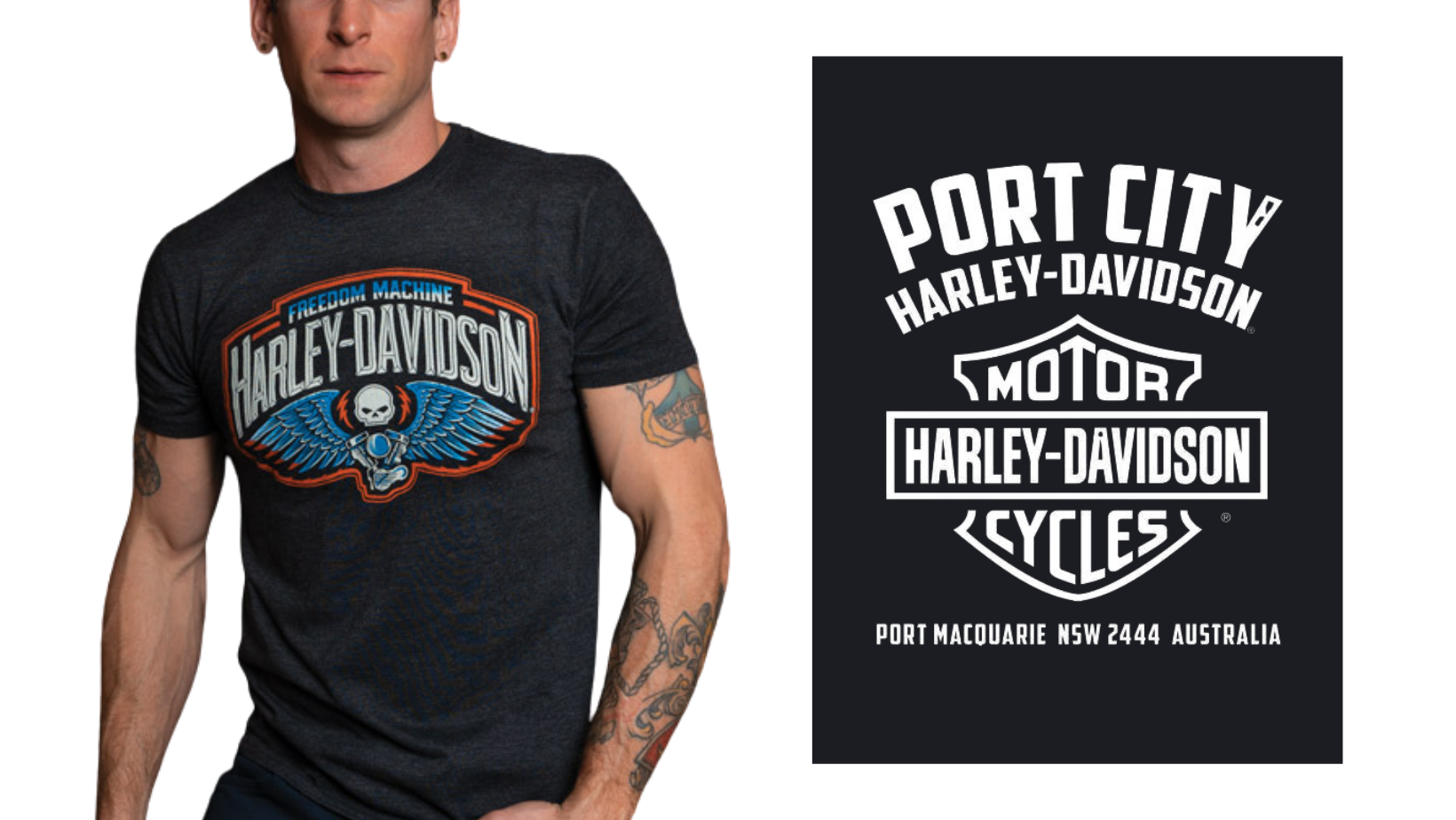 Harley-Davidson X Port City H-D WG Sketch T-Shirt, 40290956 (back print)