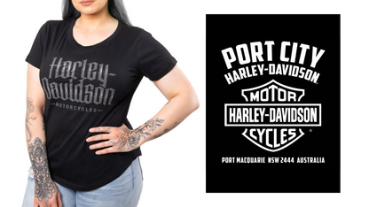 Harley-Davidson X Port City H-D Women's Electricity T-Shirt, 40291013 (BACK PRINT)