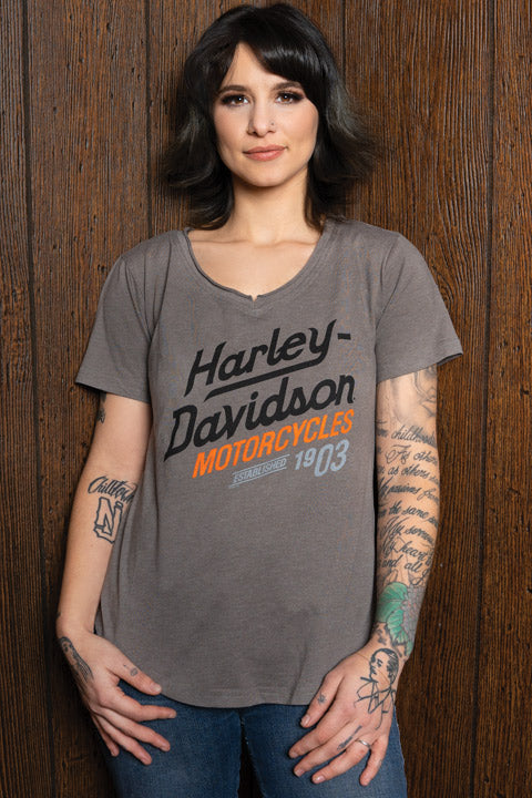 Harley-Davidson X Port City H-D Women's Cradle Frame T-Shirt, 40291016 (LIFESTYLE)