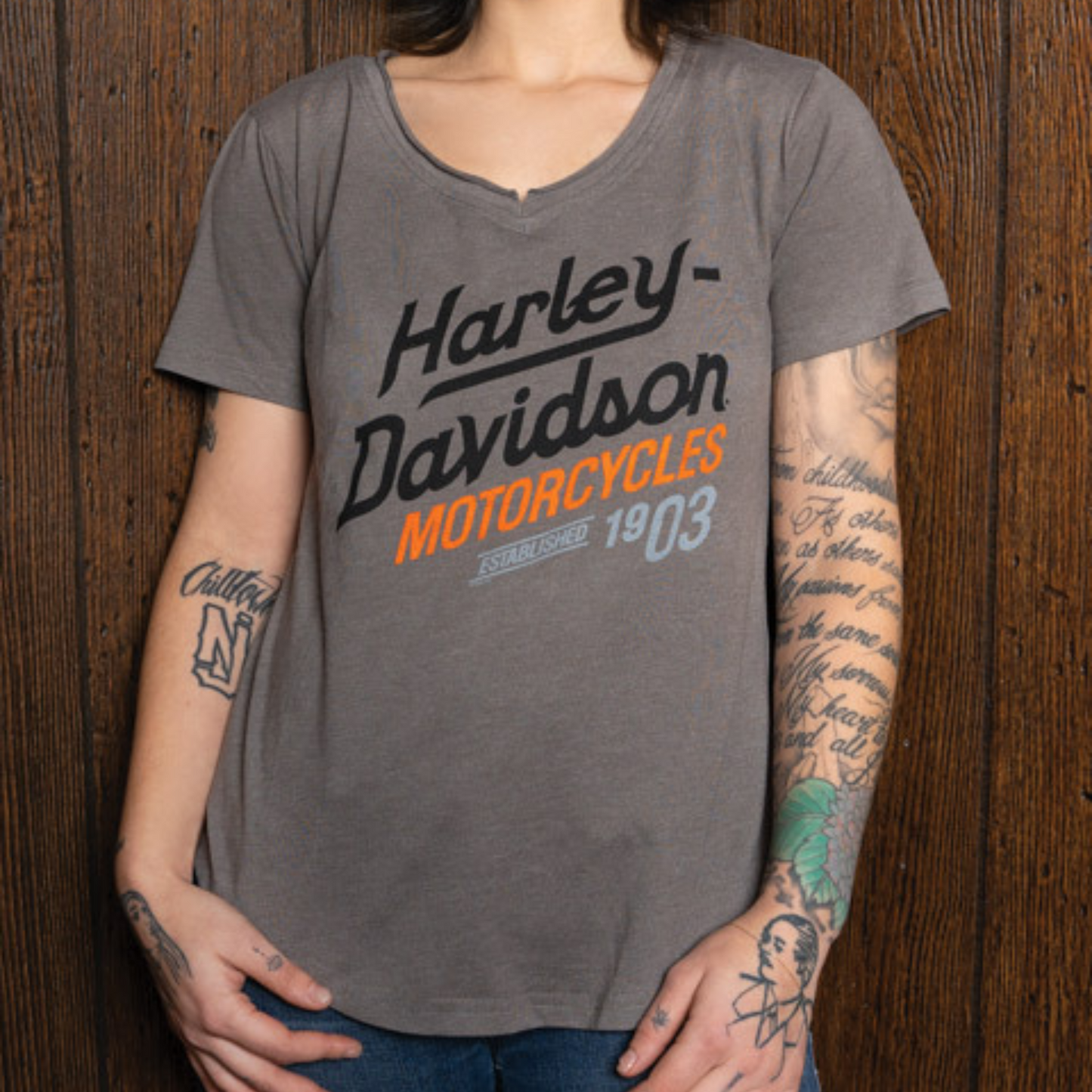 Harley-Davidson X Port City H-D Women's Cradle Frame T-Shirt, 40291016