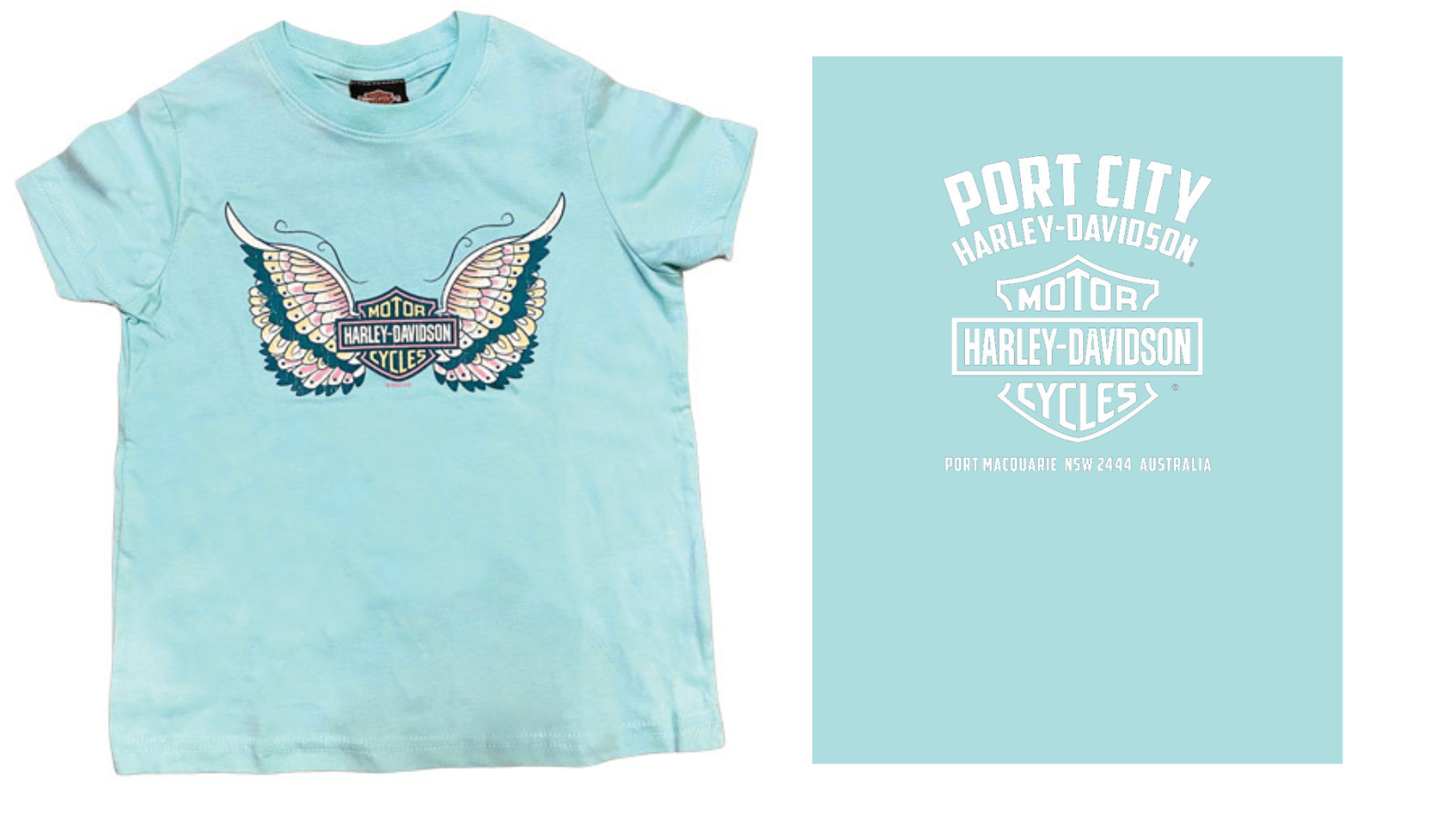 Harley-Davidson X Port City Winged Blue Kids/Youth T-Shirt, 40291033 (back)