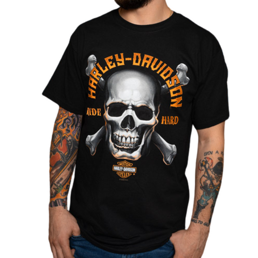Harley-Davidson Men's Hustle Black T-Shirt, 40291066 (front print)