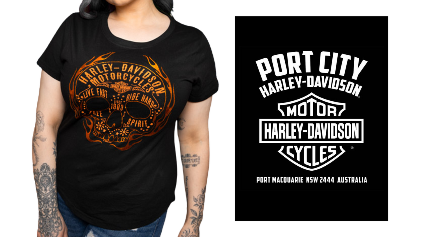 Harley-Davidson Women's Sweet Heat T-Shirt, 40291109 (BACK PRINT WITH STORE LOGO)