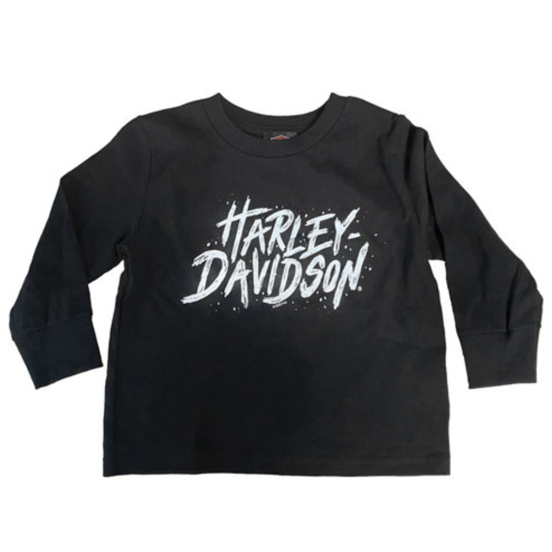 Harley-Davidson Painted Text Kids/Youth Long Sleeve T-Shirt, 40291218 (front)