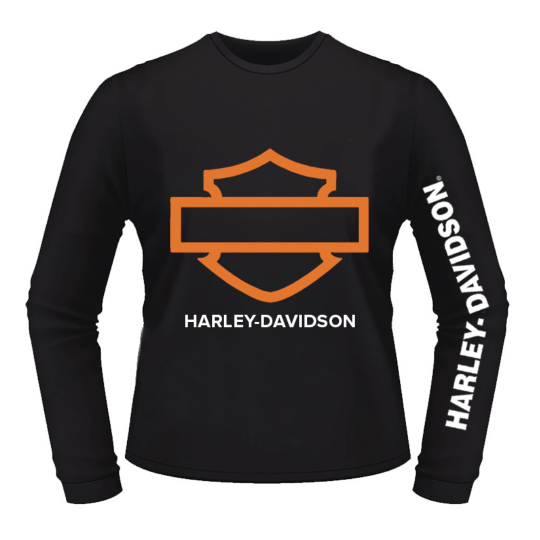 Port City Harley-Davidson Men's Orange Outline Long Sleeve T-Shirt - 40296358 (NEW) (S-4XL)