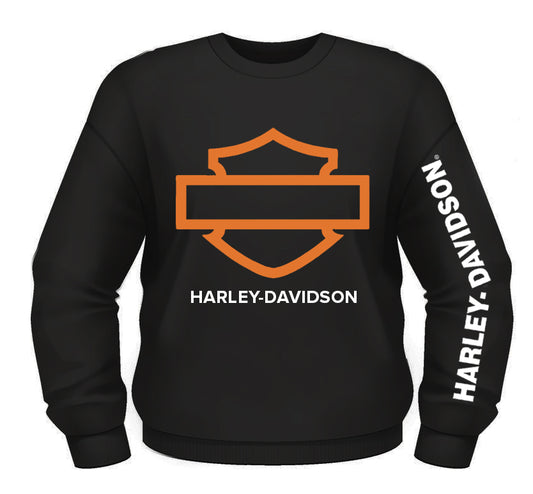Port City Harley-Davidson Men's Orange Outline Crew Neck Fleece - 40296359