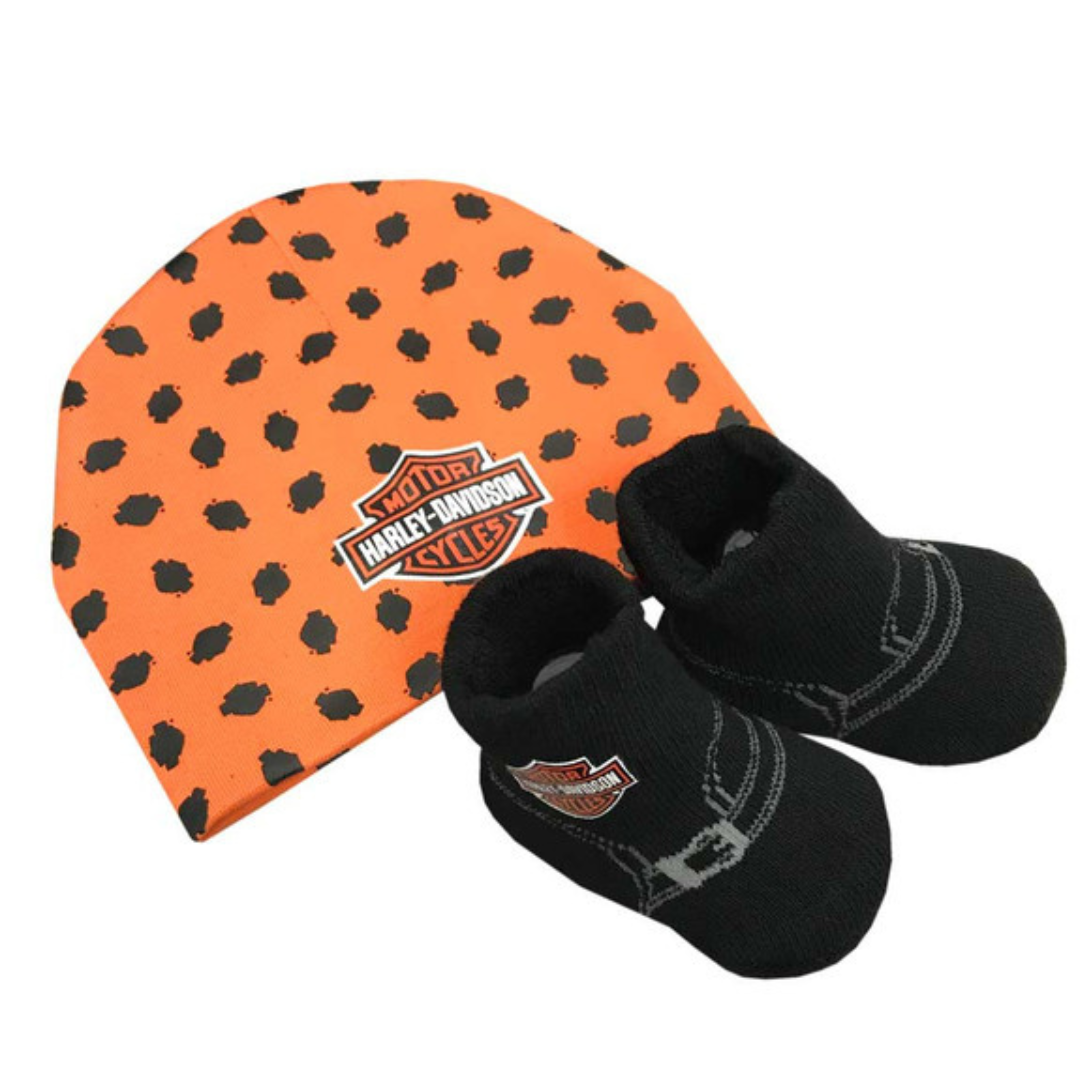 Harley-Davidson Baby Boys' Hat & Bootie Gift Set, 7050879. 