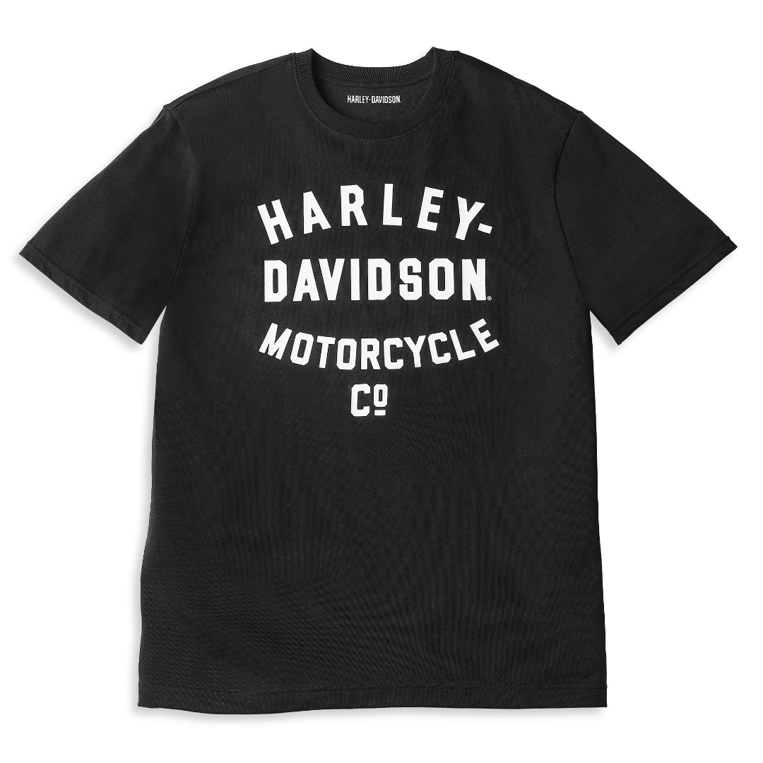Harley-Davidson Men's Racer Font Motorcycle Co. Graphic T-Shirt - Black - 96056-22VM FRONT