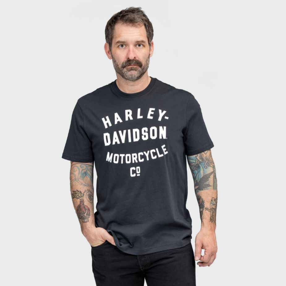 Harley-Davidson Men's Racer Font Motorcycle Co. Graphic T-Shirt - Black - 96056-22VM LIFESTYLE