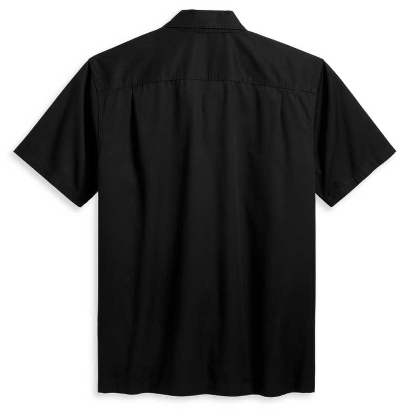 Harley-Davidson Men's Bar & Shield Short Sleeve Shirt, Black, 96154-23VM (back)