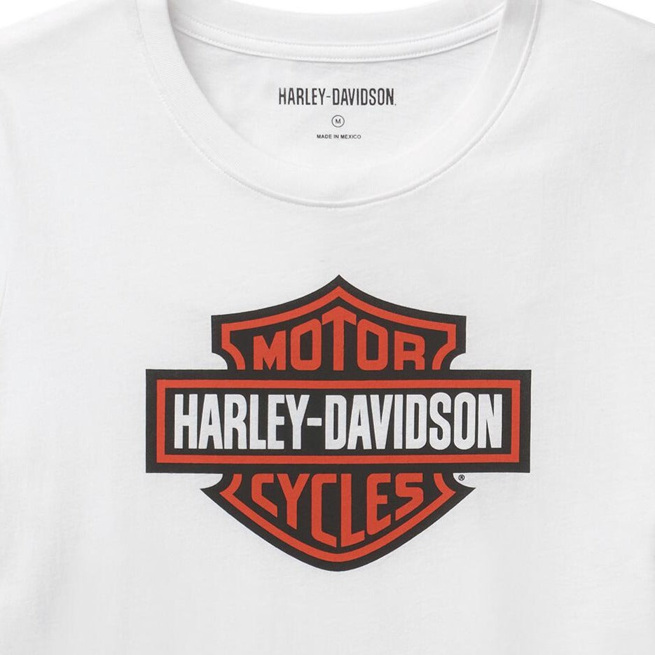 Harley-Davidson Women's White Bar & Shield Graphic T-Shirt, 96230-22VW (detail print)