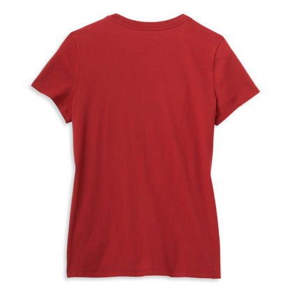 Harley-Davidson Women's Red Bar & Shield Graphic T-Shirt, 96231-22VW (back)