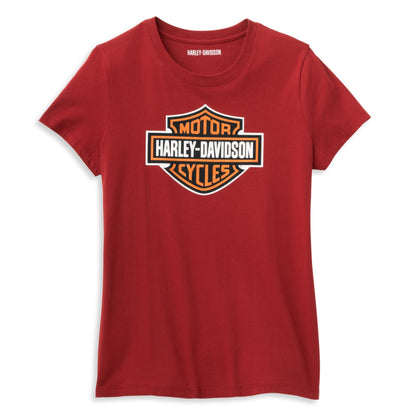 Harley-Davidson Women's Red Bar & Shield Graphic T-Shirt, 96231-22VW (front)